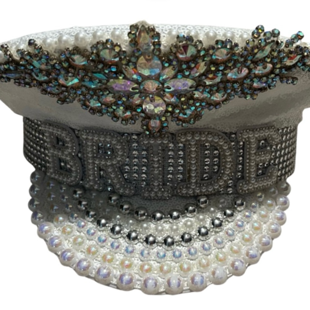 Bridal captains Hat with Pearls and Crystals